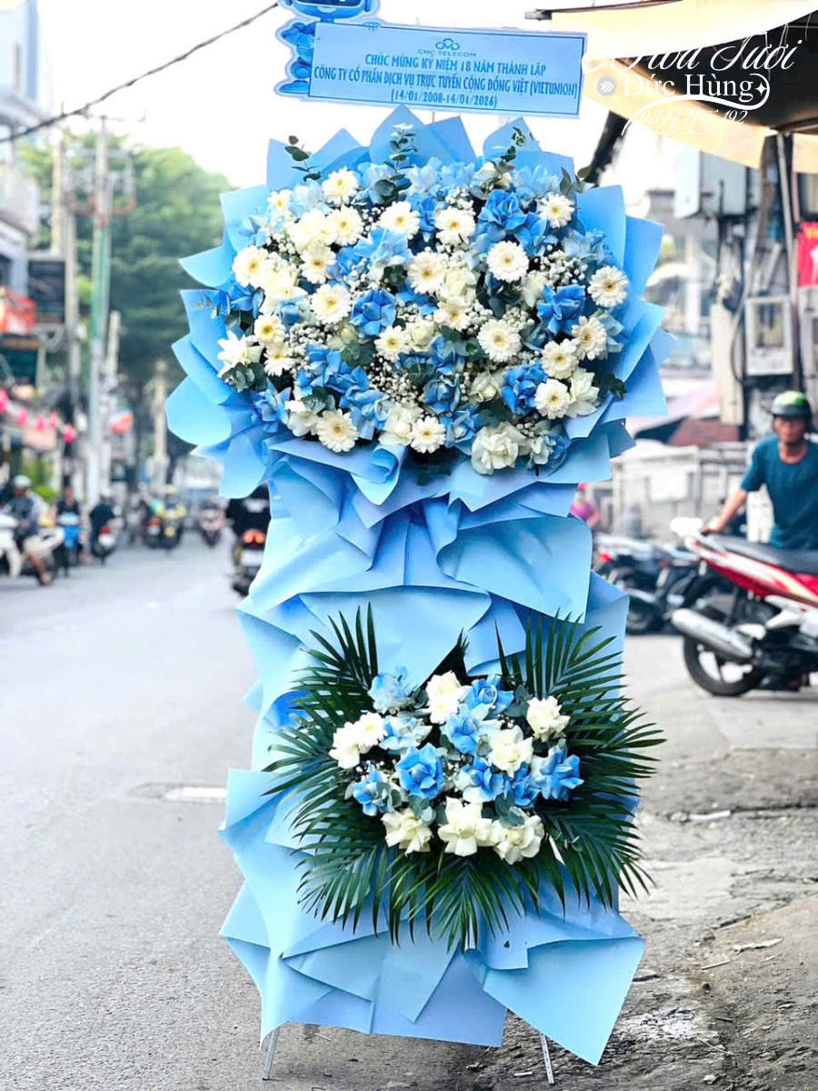 Kệ Hoa Màu Xanh HCM036